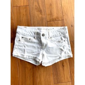 White, jean shorts